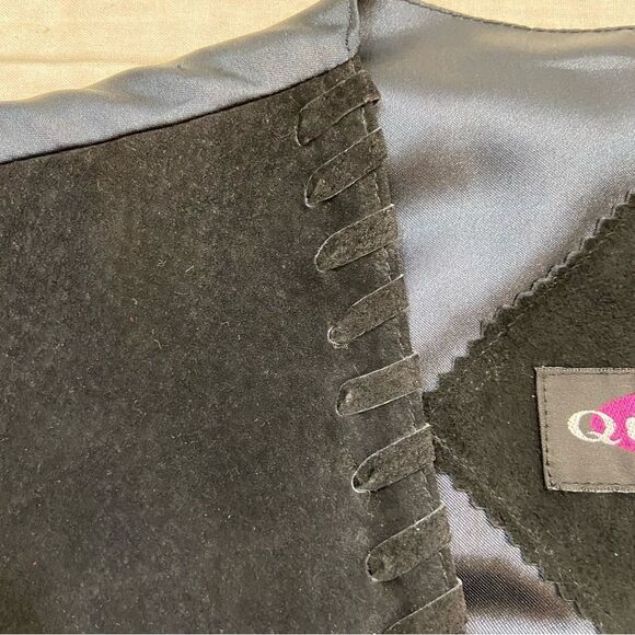 Ladies‎ Quarters Brand Black Suede Snap Button Vest Size Medium - Picture 11 of 14